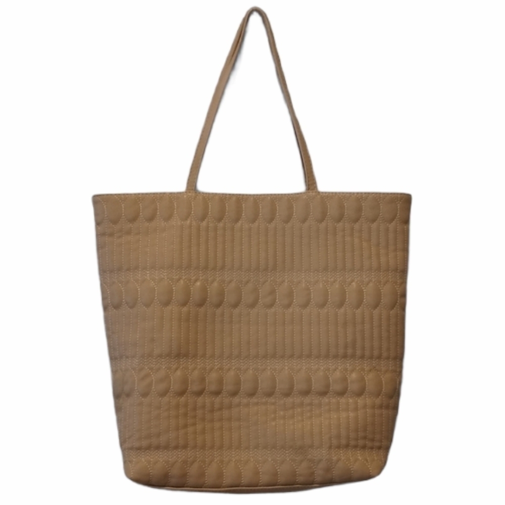 SR2 Sondra Roberts quilted tote bag tan